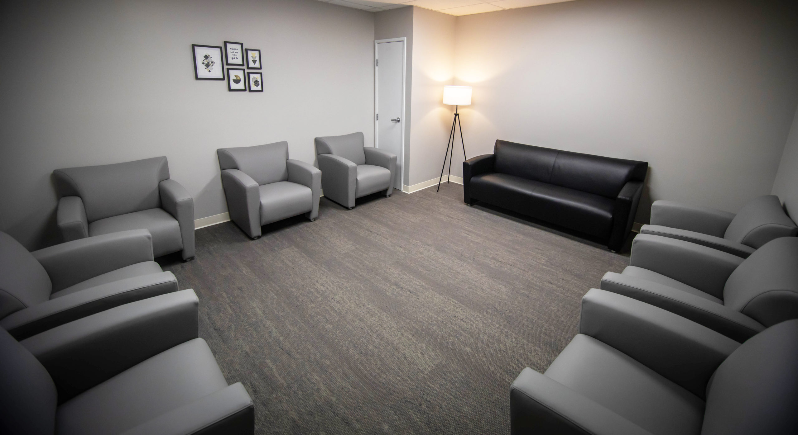 Client group therapy room October Road